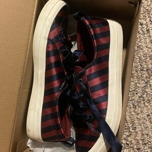 Striped Red and Black Kids Sneakers
